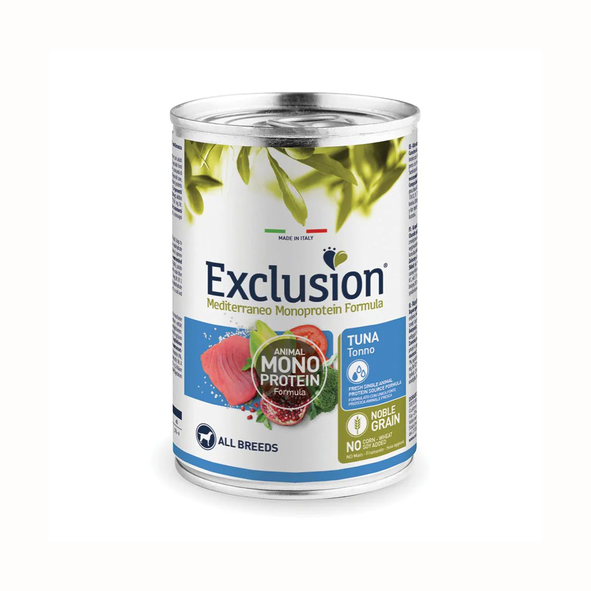 Mangime umido Exclusion Mediterraneo per cani adulti all breed con tonno, 400 g