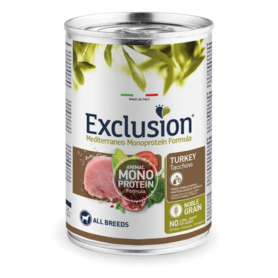 Mangime umido Exclusion Mediterraneo per cani adulti con tacchino, 400 g