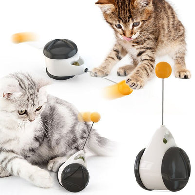 Gioco interattivo per gatti sempre in piedi con pallina, piuma e catnip, 8,2 × 6,3 × 5,7 cm