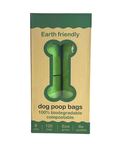 Sacchetti igienici biodegradabili per cani, 8 rotoli da 15 sacchetti