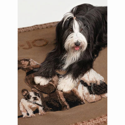 Liu Jo coperta tappetino jacquard beige tortora 75x75 cm per cane