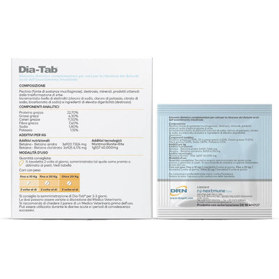 DRN Dia-Tab 6 Tavolette per Cani - Supporto contro la Diarrea Acuta