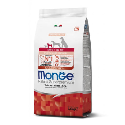 MONGE DRY DOG Mini Puppy e Junior Salmone & riso MONOPROTEIN