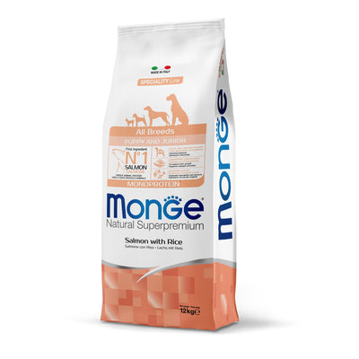 MONGE DRY DOG All breeds Puppy e Junior Salmone & riso MONOPROTEIN