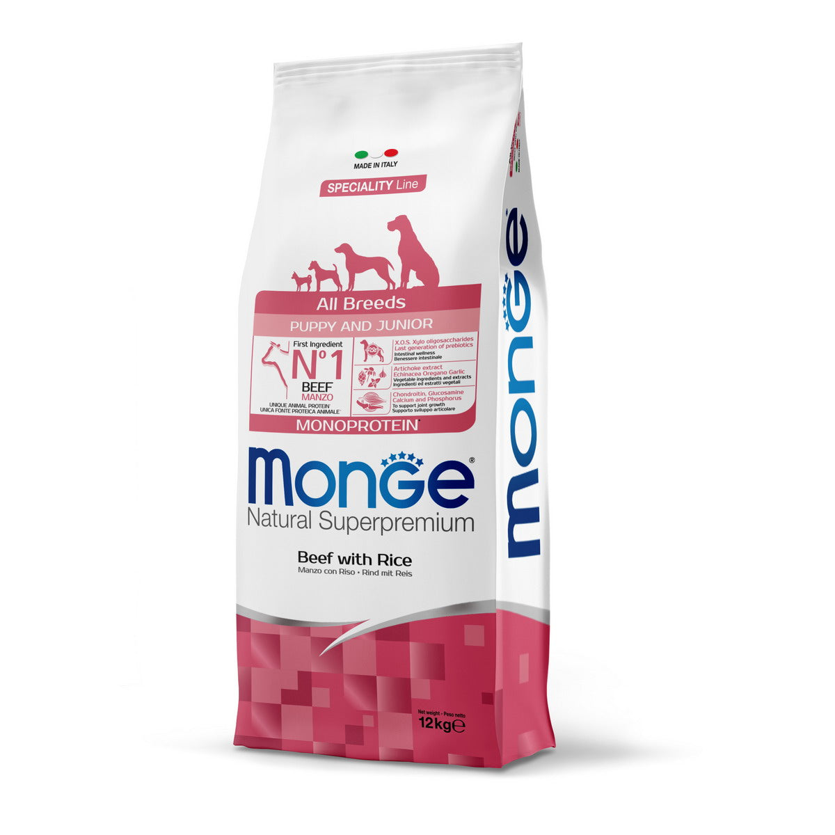 MONGE DRY DOG All breeds Puppy e Junior Manzo & riso MONOPROTEIN