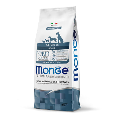 MONGE DRY DOG All breeds Adult Trota, riso & patate MONOPROTEIN