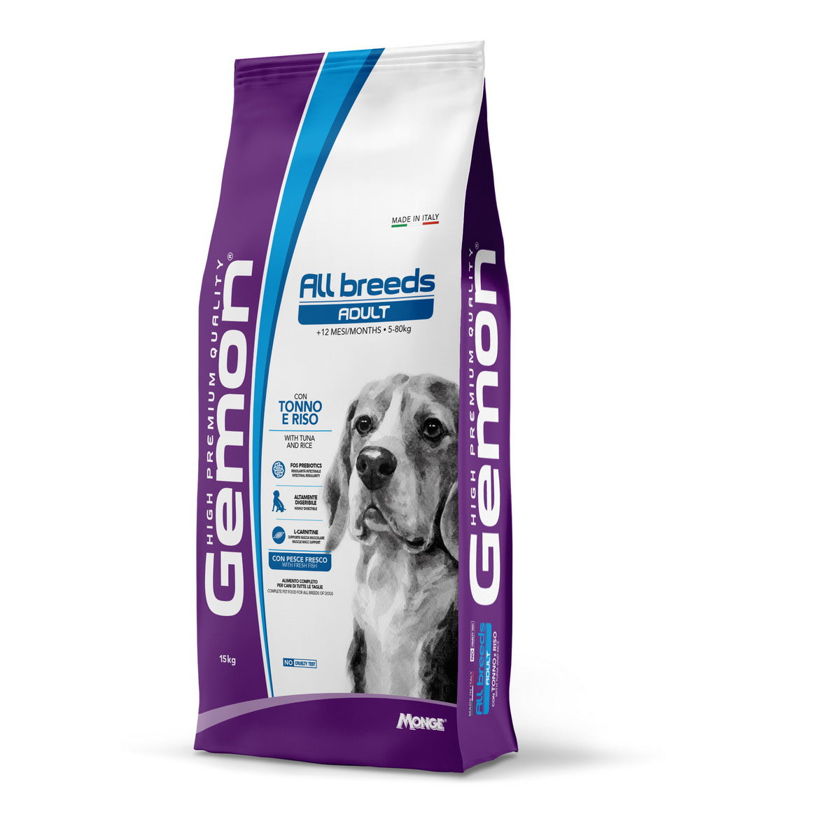 GEMON DRY DOG ALL BREEDS adult con tonno e riso