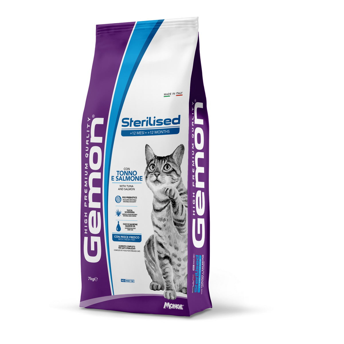 GEMON DRY CAT STERILISED con tonno e salmone