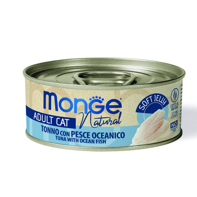 Lattina Monge Natural Tonno Pesce Oceanico per gatti adulti in gelatina, 80 g