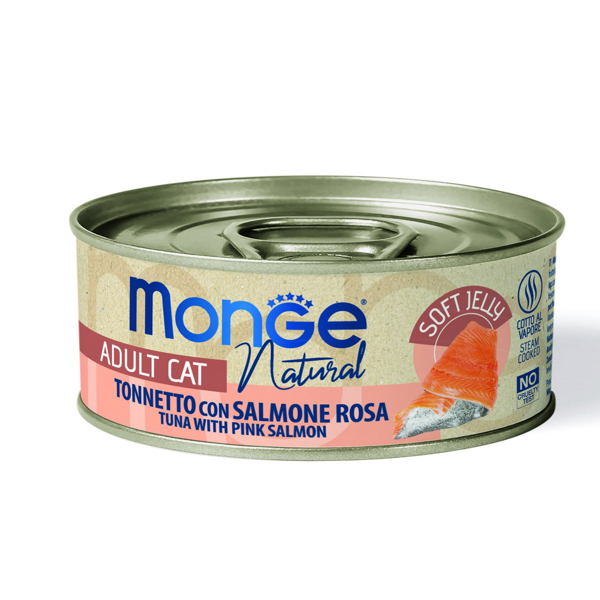 Lattina Monge Natural Tonnetto Salmone Jelly per gatto adulto 80 g