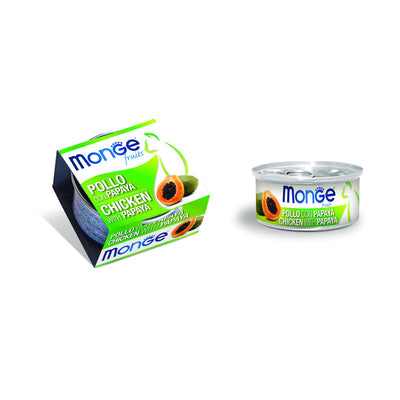 Bocconcini per gatti Monge Fruits pollo papaya lattina 80g