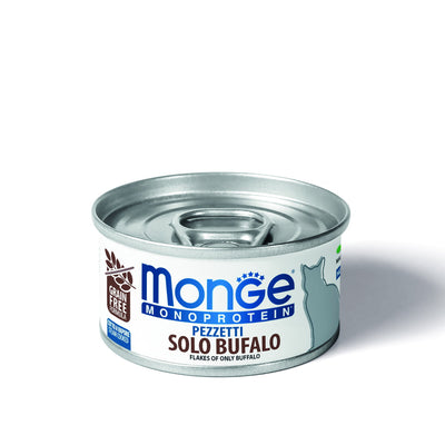 Monge Monoprotein Cat Sfilaccetti Bufalo, lattina 80 g di alimento umido per gatti