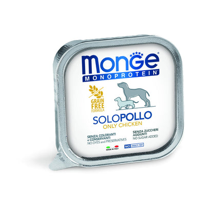 Paté Monge Monoprotein per cani al pollo in vaschetta da 150 g
