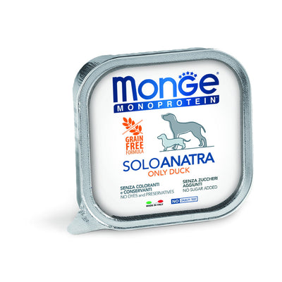 Paté Monge Monoprotein per cane con anatra, vaschetta 150 g