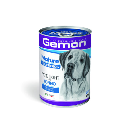 Paté light Gemon per cani anziani con tonno fresco, 400 g
