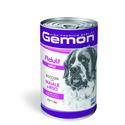 Mangime Gemon Dog Adult Maxi Bocconi con Maiale e Riso 1250 g per cani adulti di taglia grande