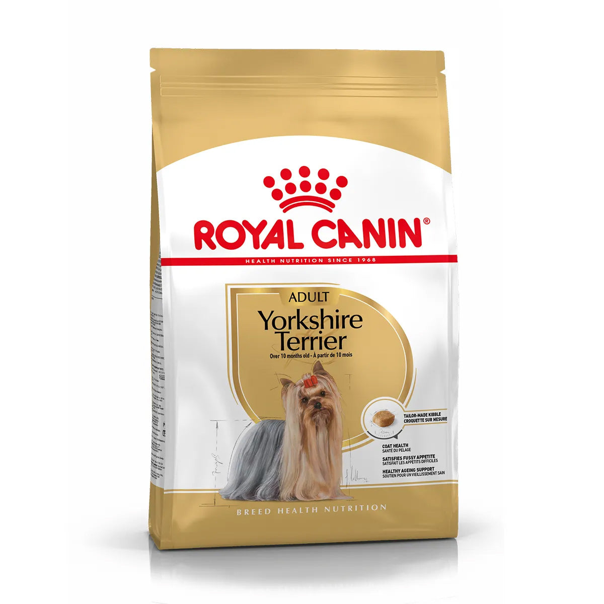 Mangime in crocchette per cani Yorkshire Terrier adulti, 1,5 kg, con Omega 3 e olio di borragine