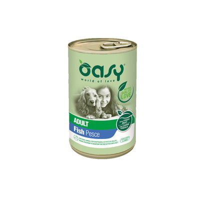 Mangime umido Oasy Wet Dog Lifestage Adult Pesce in paté per cani adulti, lattina 400 g
