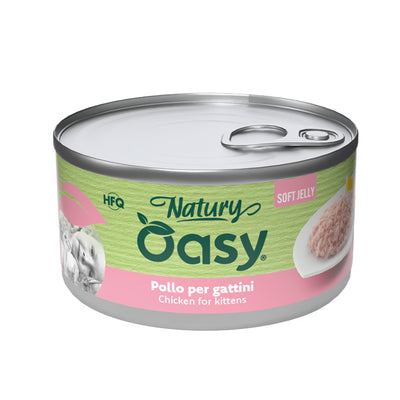 Lattina Oasy Wet Cat Natury Soft Jelly pollo per gattini, alimento umido complementare in gelatina