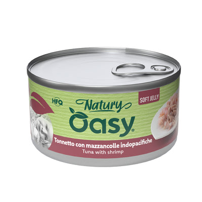 Lattina Oasy Wet Cat Natury Soft Jelly tonnetto mazzancolle indopacifiche 150 g