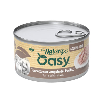 Lattina Oasy Natury Cooking Broth tonnetto e vongole per gatti adulti, 85 g