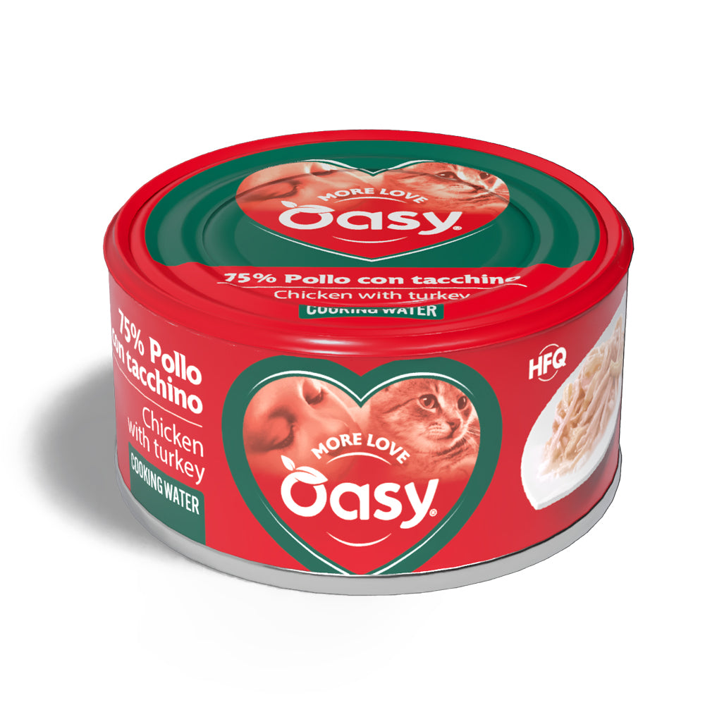 Lattina Oasy Wet Cat More Love pollo e tacchino 70 g per gatti adulti