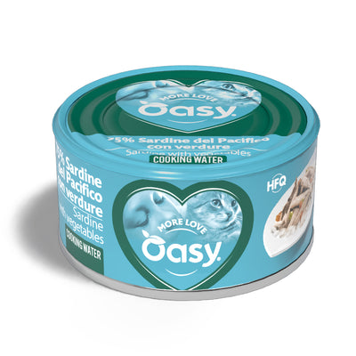 Lattina Oasy Wet Cat More Love sardine con verdure per gatti adulti, 70 g