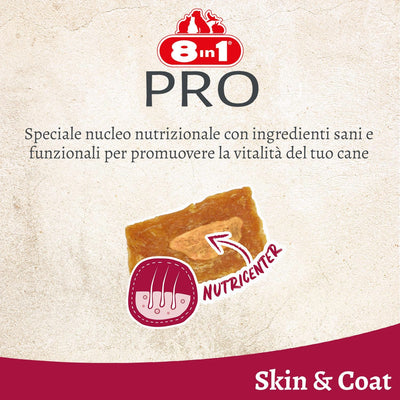 8in1 Fillets Pro Skin & Coat S 80 g snack per cani per il benessere di pelle e pelo