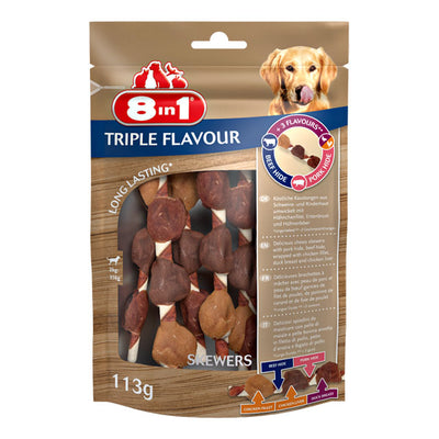 Spiedini masticabili Triple Flavour Extra Meat per cani, 6 pezzi da 113 g con carne e pelle