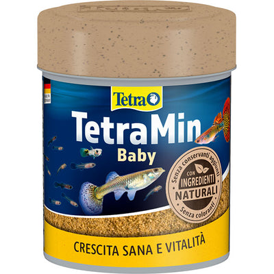 Mangime in polvere TetraMin Baby per avannotti pesci ornamentali, flacone 66 ml