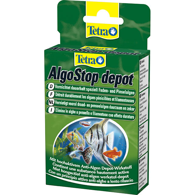 Algostop Depot pastiglie antialghe Tetra per acquari d'acqua dolce, confezione da 12 compresse