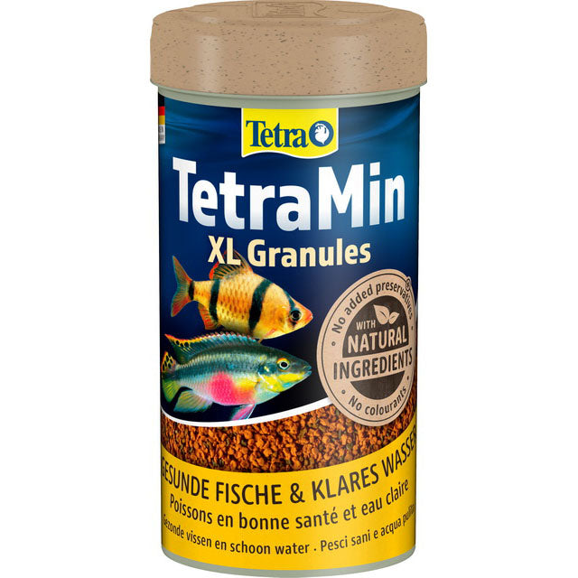 Mangime TetraMin XL Granules per pesci ornamentali grandi, granuli lentamente affondanti, formato 250 ml
