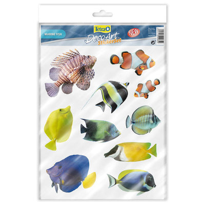 Adesivi decorativi Tetra DecoArt per acquario con pesci marini colorati, set A4