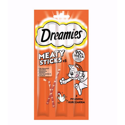 Snack sticks pollo CATISFACTIONS Meaty per gatti, 6 porzioni da 5 g, bastoncini morbidi