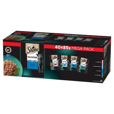 Sheba Delicatezze Selezione Delicata in Gelatina per gatti, confezione da 40 bustine da 85 g