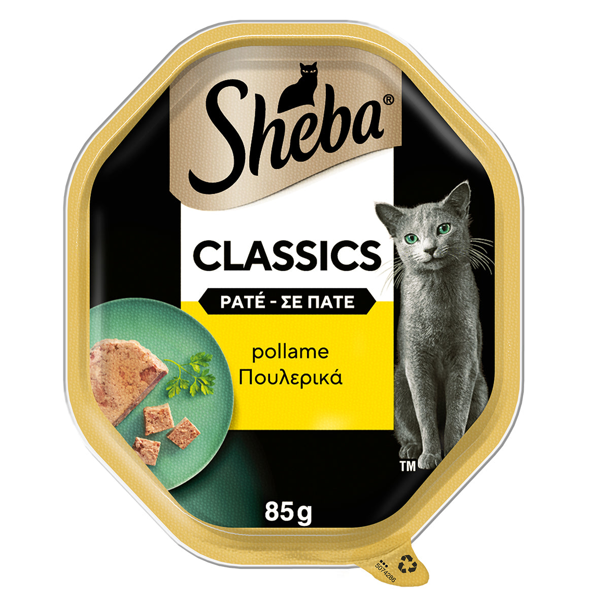 Pâté Classic Sheba per gatti con tacchino, vaschetta da 85 g