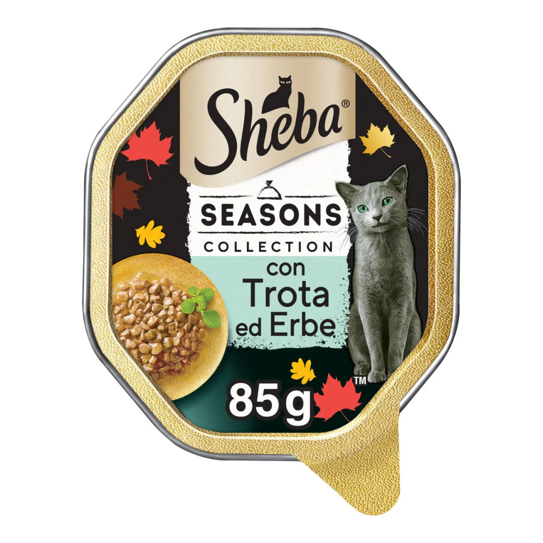Sheba Seasons Collection alimento umido per gatti in salsa con trota ed erbe aromatiche, vaschetta 85 g