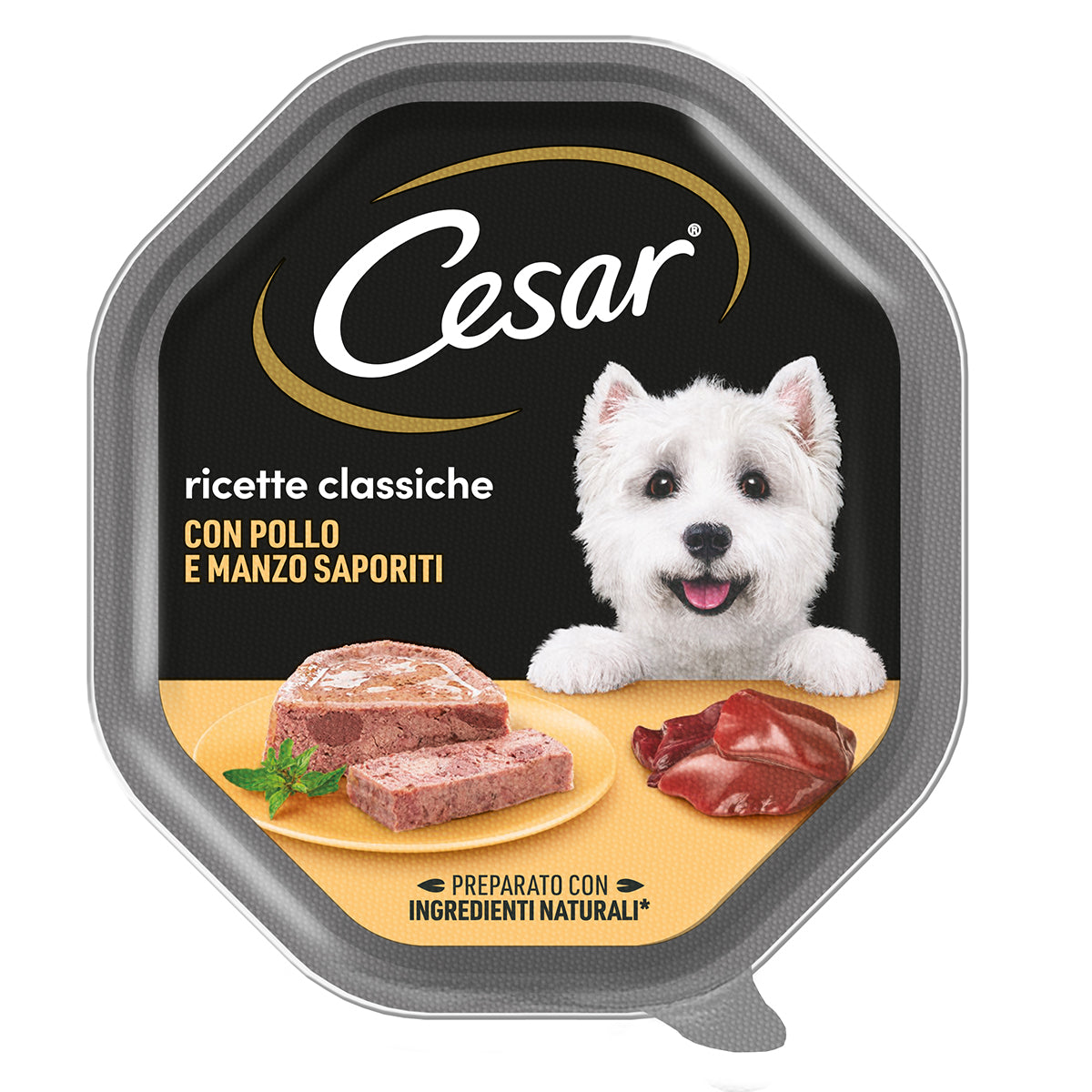 Paté umido Cesar Ricette Classiche Pollo e Manzo 150g per cani adulti