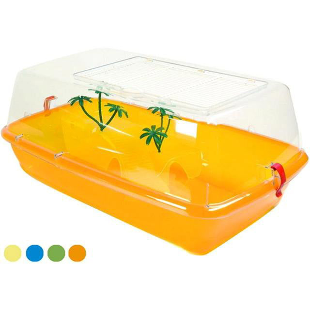 Tartarughiera Elba in plastica resistente con coperchio e griglia di chiusura per tartarughe