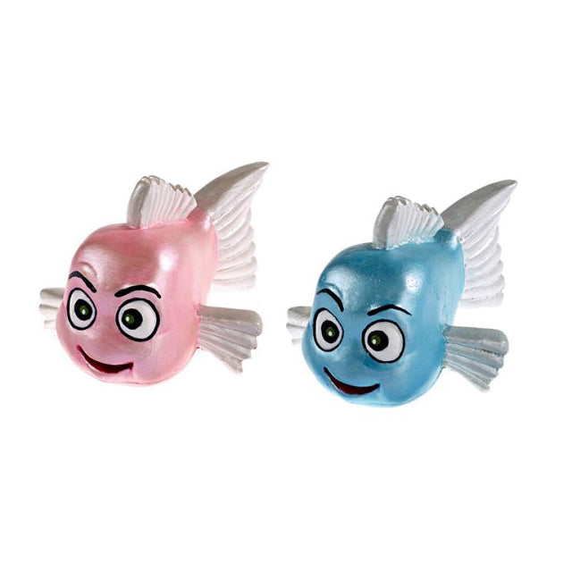 Decorazione acquario a forma di pesce colorata, 10 x 7,5 x 6,5 cm, materiale resistente