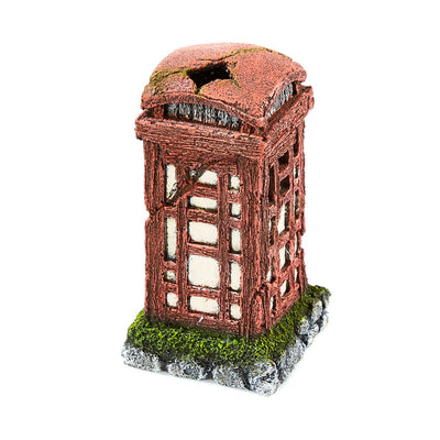 Decorazione cabina telefonica per acquario, 6,7 x 6,7 x 12,7 cm, materiale resistente