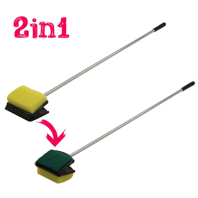 Raschietto pulizia acquario 2in1 con spugna abrasiva, lunghezza 75 cm