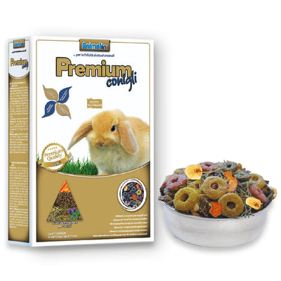 Mix Conigli Premium alimento completo con erba medica, ortaggi, frutta e semi per conigli nani