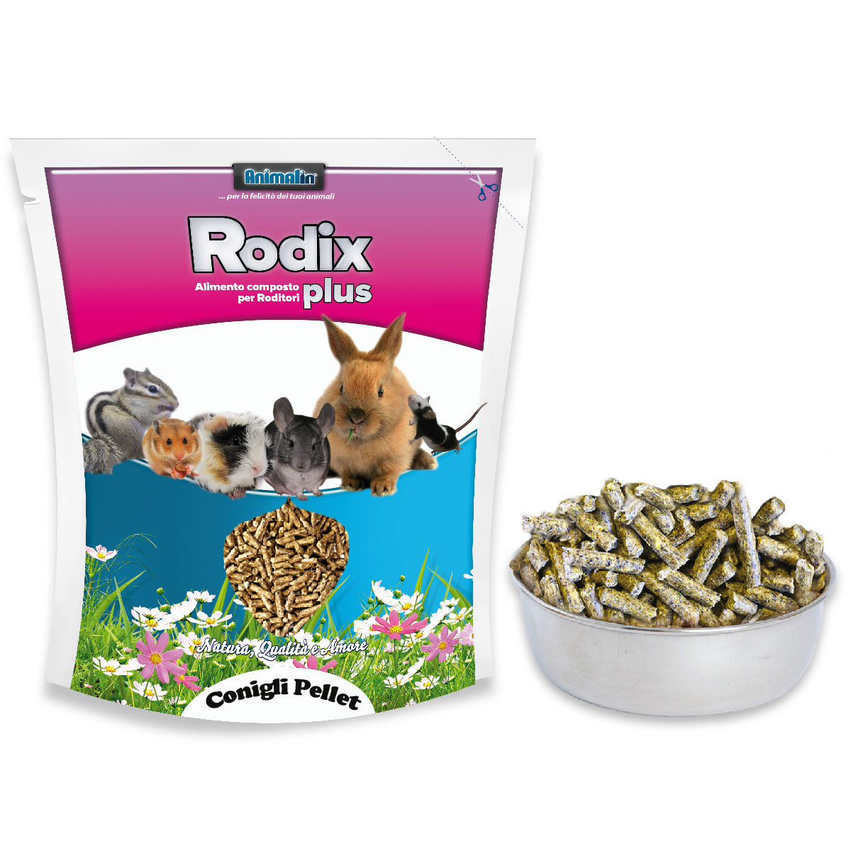 Mix conigli pellet equilibrato per conigli nani in atmosfera protettiva