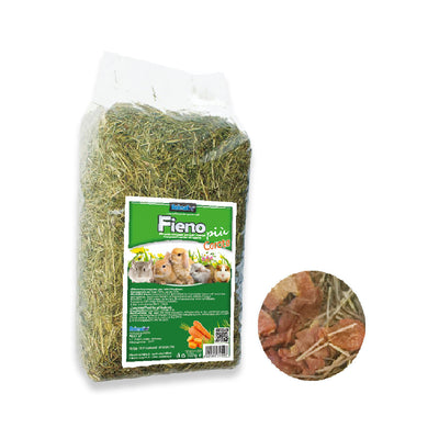 Fieno essiccato naturalmente con carota per roditori, confezione da 500 g