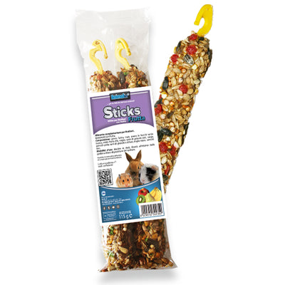 Sticks bastoncini per roditori con frutta e gancio di sospensione, confezione 115 g