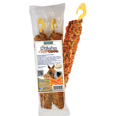 Sticks per roditori premium alla carota con gancio, 125 g, bastoncini nutrienti betacarotene