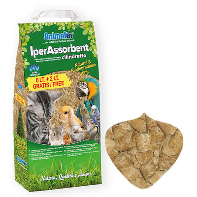 Lettiera assorbente in pellet naturale cilindretto 8 litri per gatti e piccoli animali