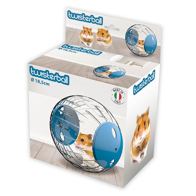 Gioco palla per criceti diametro 18,5 cm in materiale resistente per piccoli roditori