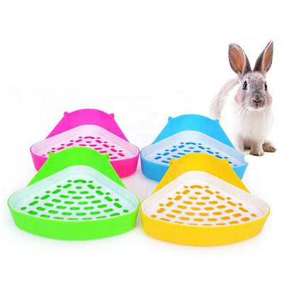 Toilette angolare per roditori con griglia, 24,5 cm × 9,5 cm, per conigli e porcellini d'India